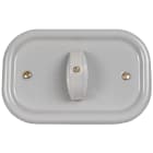 FANTON - Placca da parete in ceramica ovale 125x81mm 1 pulsante rotativo per scat.503, colore grigio 84066GR