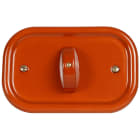 FANTON - Placca da parete in ceramica ovale 125x81mm 1 pulsante rotativo per scat.503, colore terracotta 84066TC