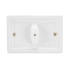 FANTON - Placca da parete in ceramica rettangolare 113x77mm 1 pulsante rotativo per scat.503, colore bianco 84067
