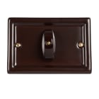 FANTON - Placca da parete in ceramica rettangolare 113x77mm 1 pulsante rotativo per scat.503, colore marrone 84067BW