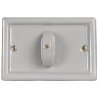 FANTON - Placca da parete in ceramica rettangolare 113x77mm 1 pulsante rotativo per scat.503, colore grigio