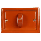 FANTON - Placca da parete in ceramica rettangolare 113x77mm 1 pulsante rotativo per scat.503, colore terracotta 84067TC