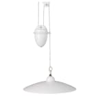 FANTON - Lampadario saliscendi con piatto liscio, colore bianco