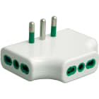 FANTON - Adattatore piatto da spina S17 a 3 prese P17/11, colore bianco