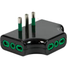 FANTON - Adattatore piatto da spina S17 a 3 prese P17/11, colore nero
