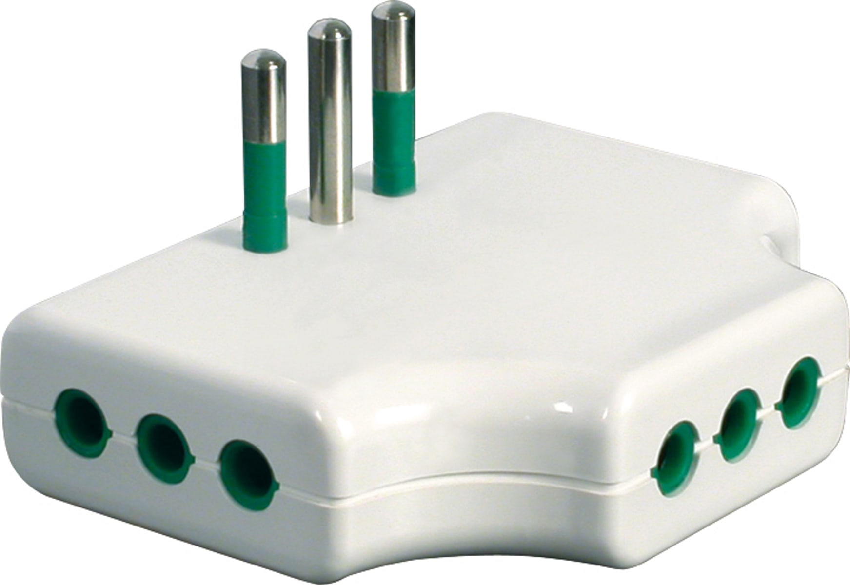 FANTON - Adattatore piatto da spina S11 a 3 prese P11, colore bianco 87250