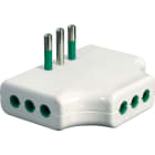FANTON - Adattatore piatto da spina S11 a 3 prese P11, colore bianco