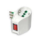 FANTON - Adattatore VERTICAL SYSTEM da spina S11 a 2 prese P40, con interruttore di sovraccarico, colore bianco