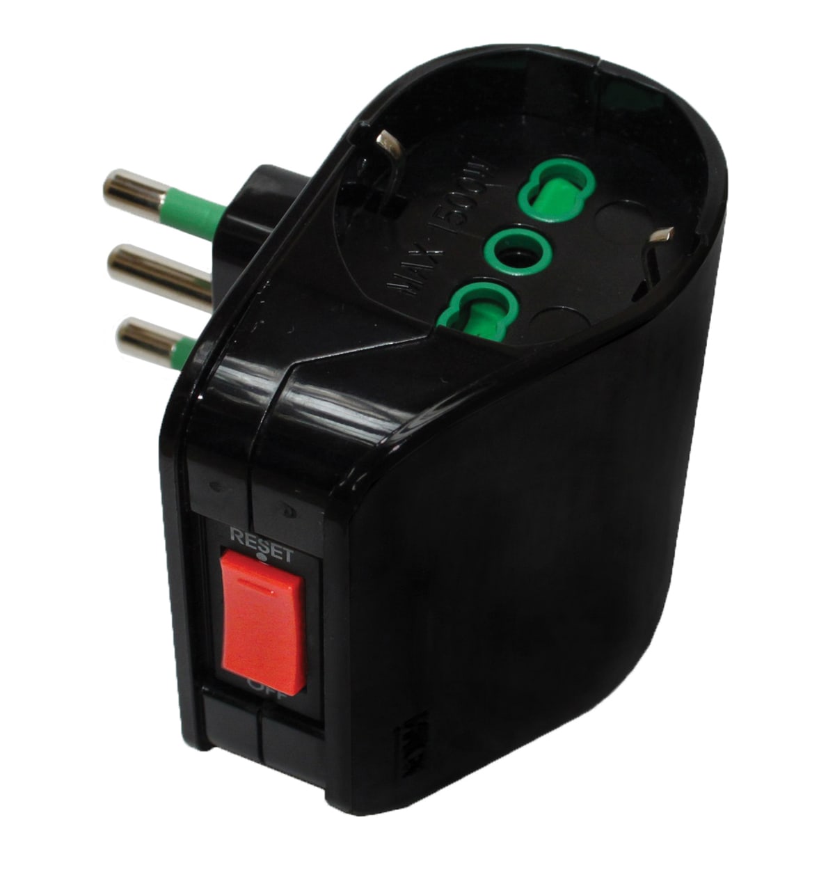 FANTON - Adattatore VERTICAL SYSTEM da spina S11 a 2 prese P40, con interruttore di sovraccarico, colore nero 87311