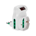 FANTON - Adattatore da spina S11 a 1 presa P40 + 2 P17/11, con interruttore di sovraccarico, colore bianco