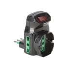 FANTON - Adattatore da spina S11 a 1 presa P40 + 2 P17/11, con interruttore di sovraccarico, colore nero