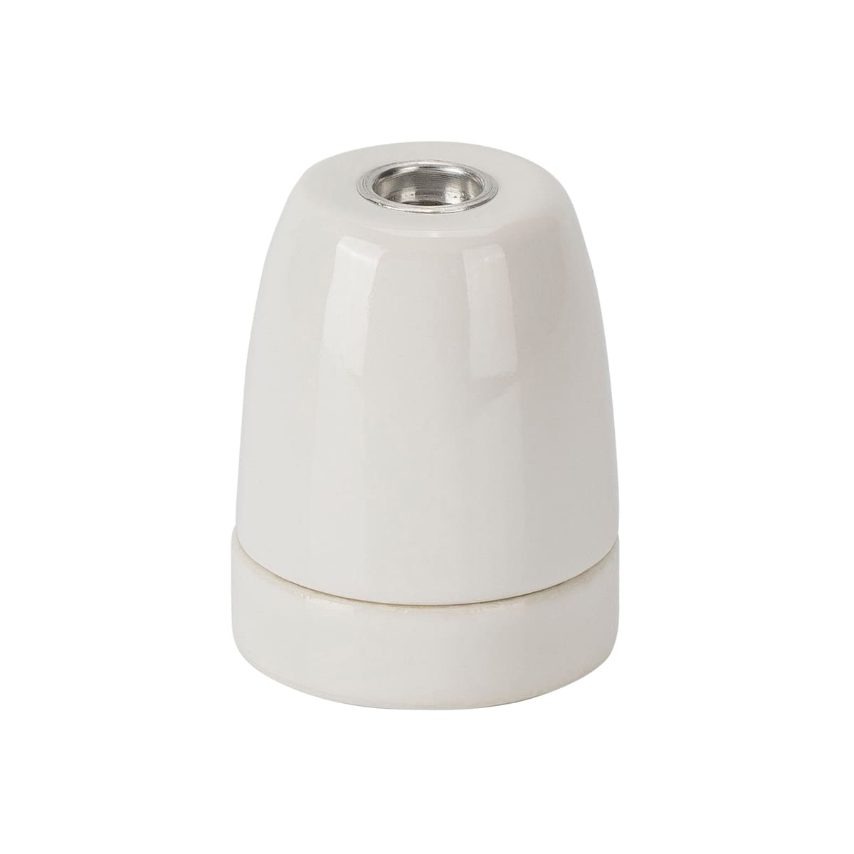FANTON - Portalampada ceramica E27 con ghiera, colore bianco 89150