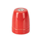 FANTON - Portalampada ceramica E27 con ghiera, colore rosso