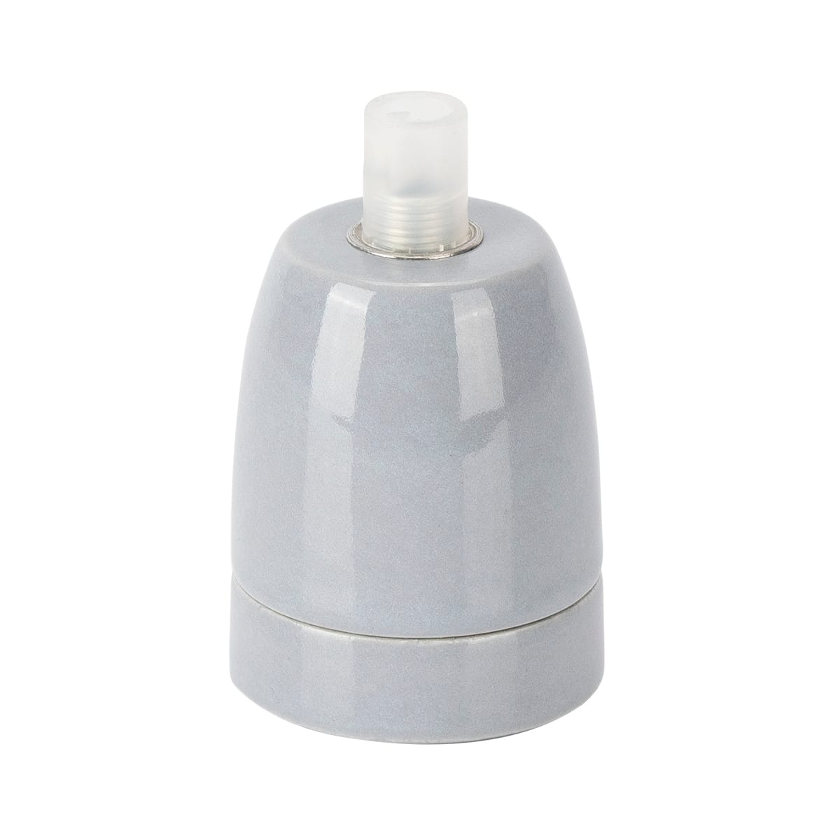 FANTON - Portalampada ceramica E27 con ghiera, colore grigio 89153
