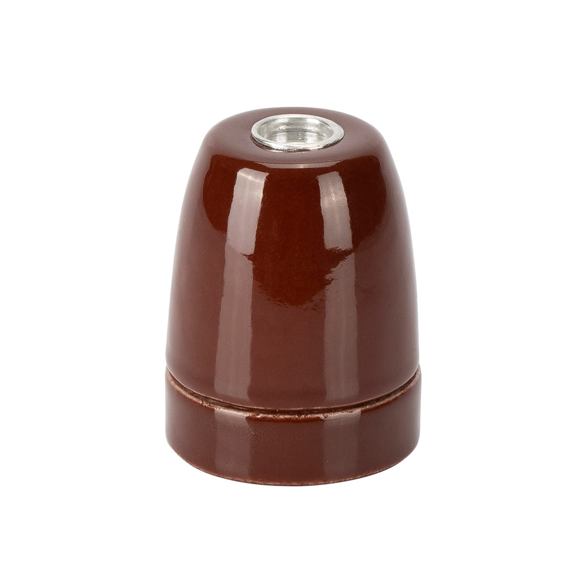FANTON - Portalampada ceramica E27 con ghiera, colore marrone 89154