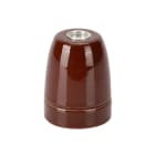 FANTON - Portalampada ceramica E27 con ghiera, colore marrone
