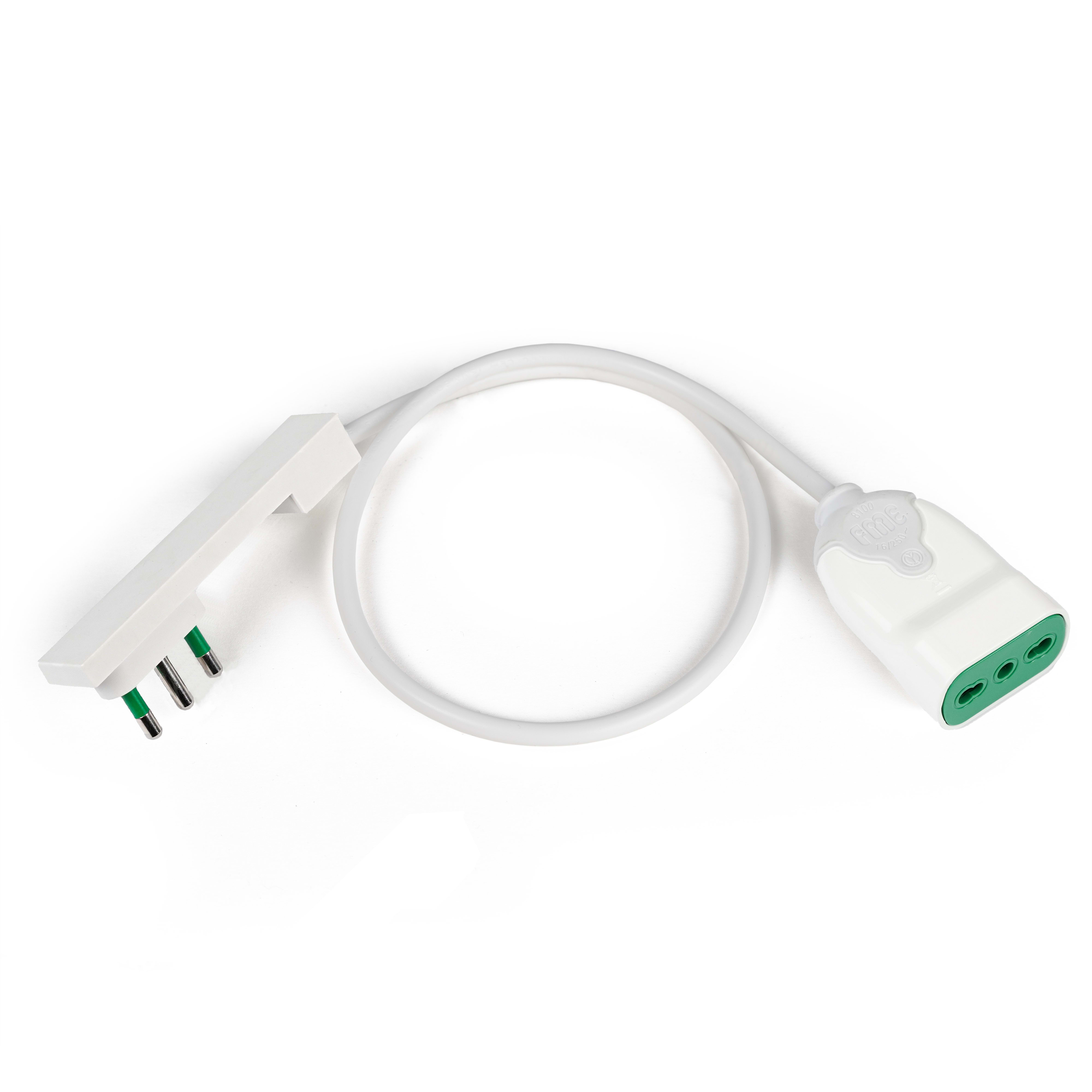 FANTON - Prolunga lineare 3m 3G1 spina S17, presa P17/11 CLOCK, colore bianco 92016