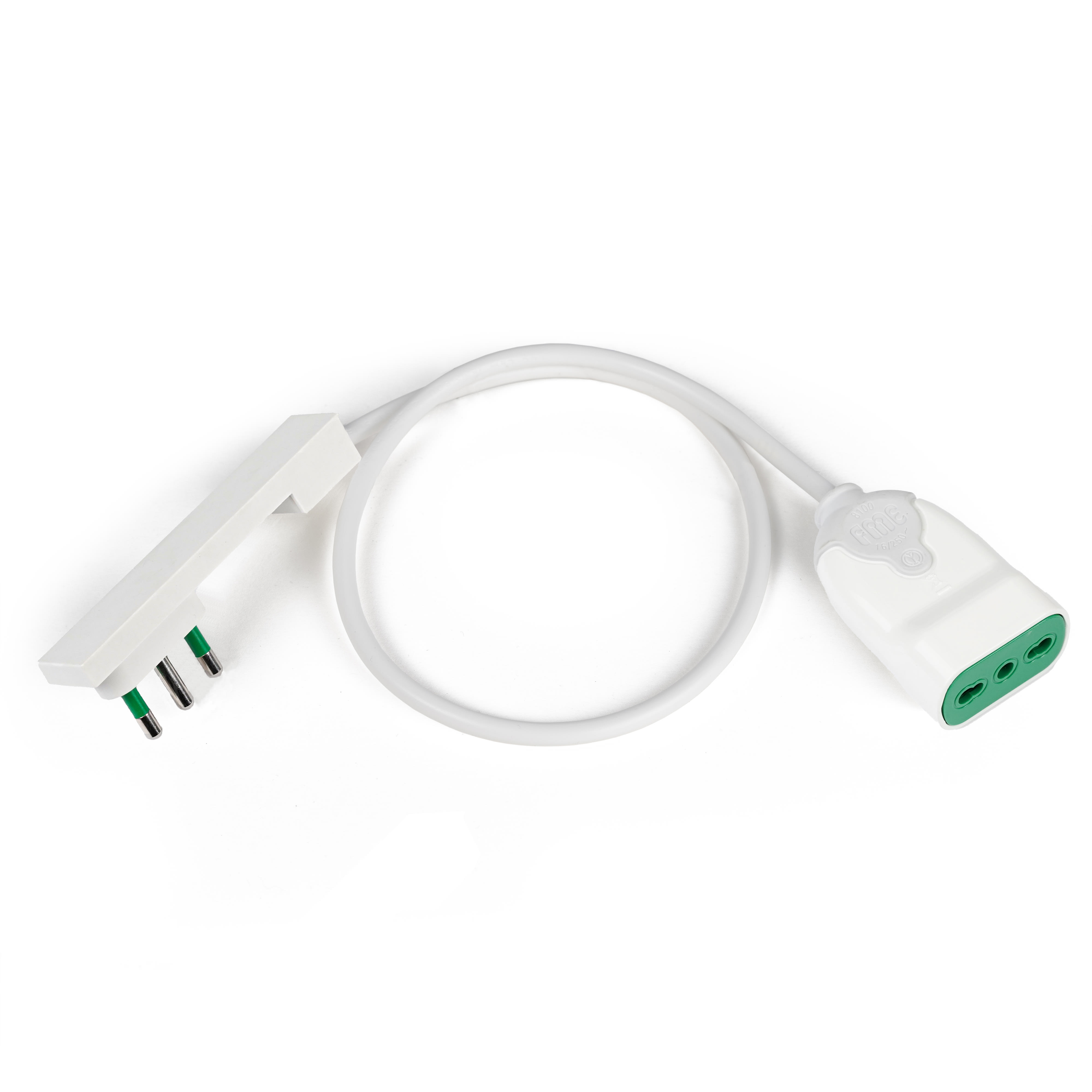 FANTON - Prolunga lineare 3m 3G1 spina S17, presa P17/11 CLOCK, colore bianco 92016