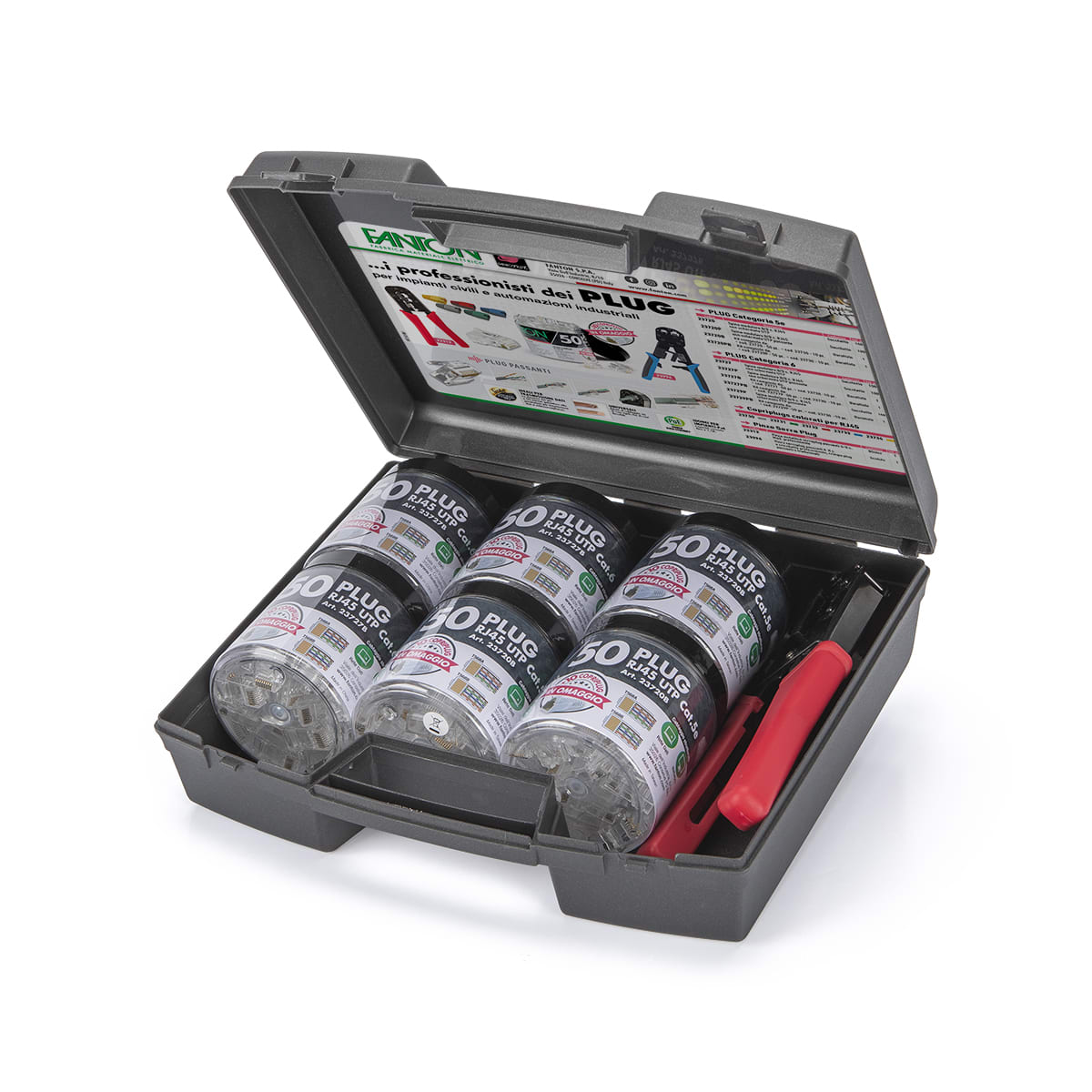 FANTON - Kit 300 plug RJ45 mix con pinza