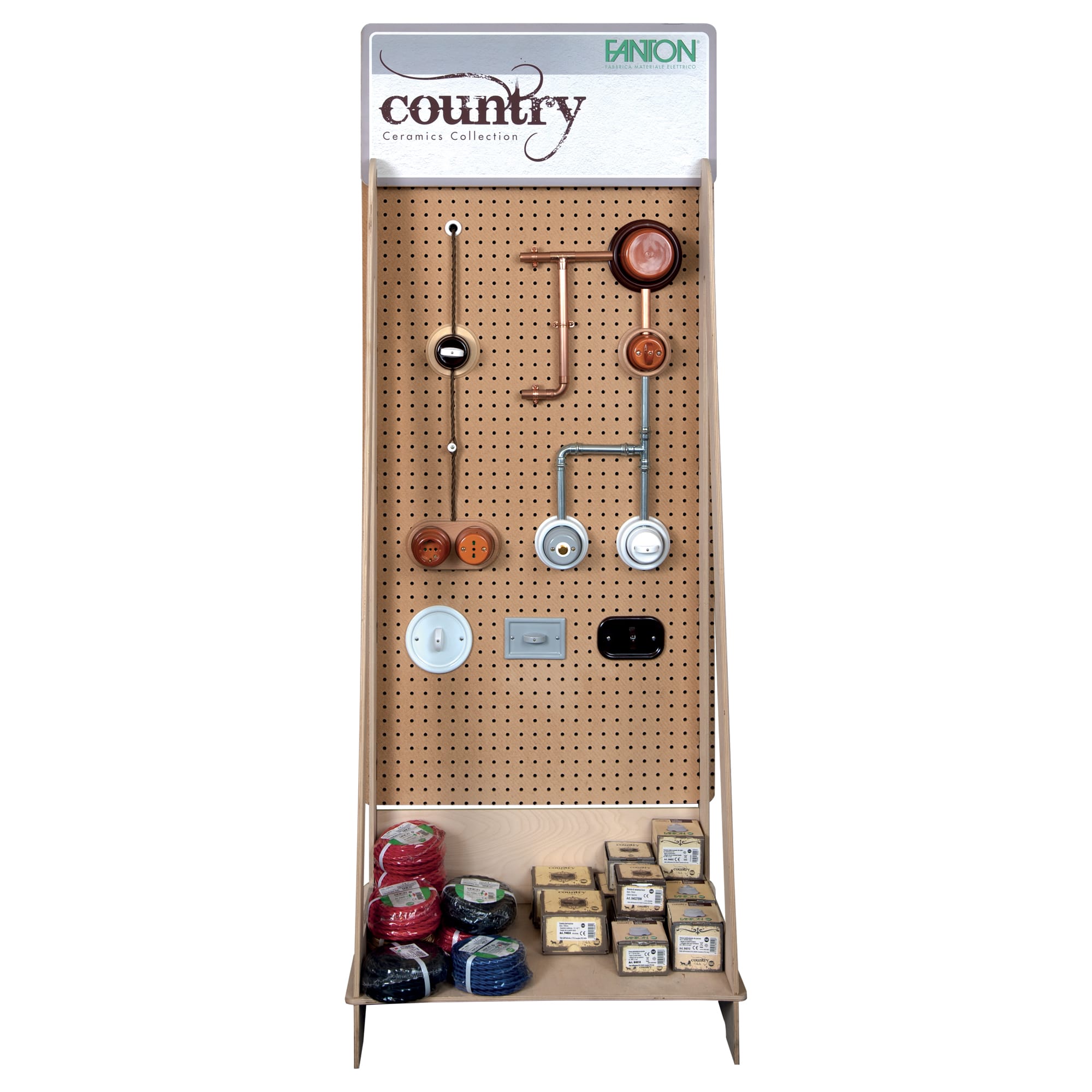 FANTON - Espositore in legno linea COUNTRY 660x1740x375mm (LxAxP)