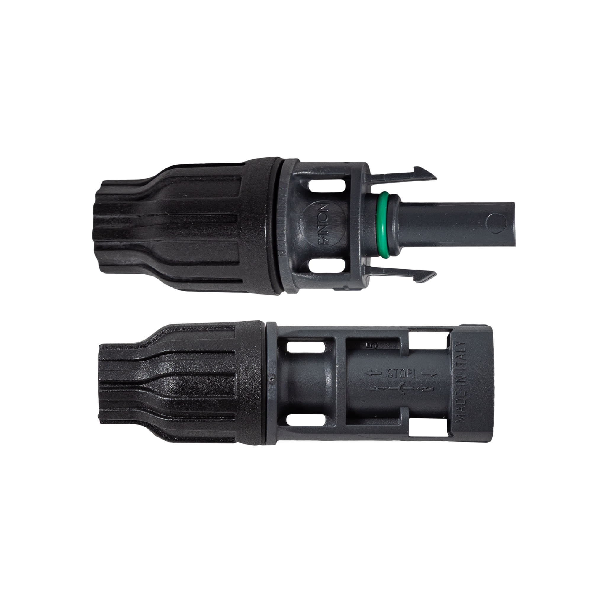 FANTON - Coppia connettori fotovoltaici FAST 1 maschio + 1 femmina FMC4, maschio apribile con utensile, per cavo sez.46mm - conf.50 coppie A99951FT