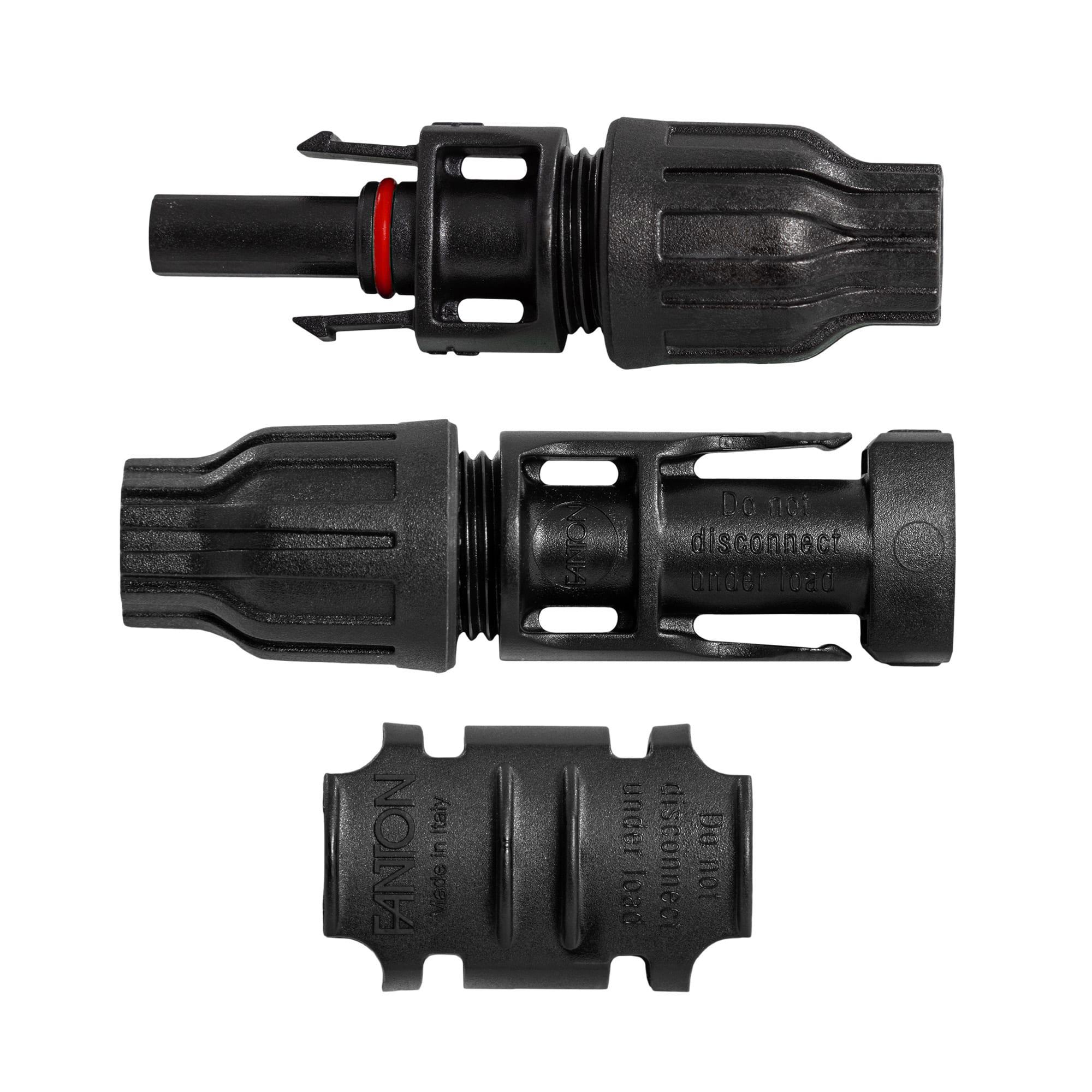 FANTON - Coppia connettori fotovoltaici 1 maschio + 1 femmina FMC4 per cavo sez.46mm + SECURITY LOCK - conf.50 coppie