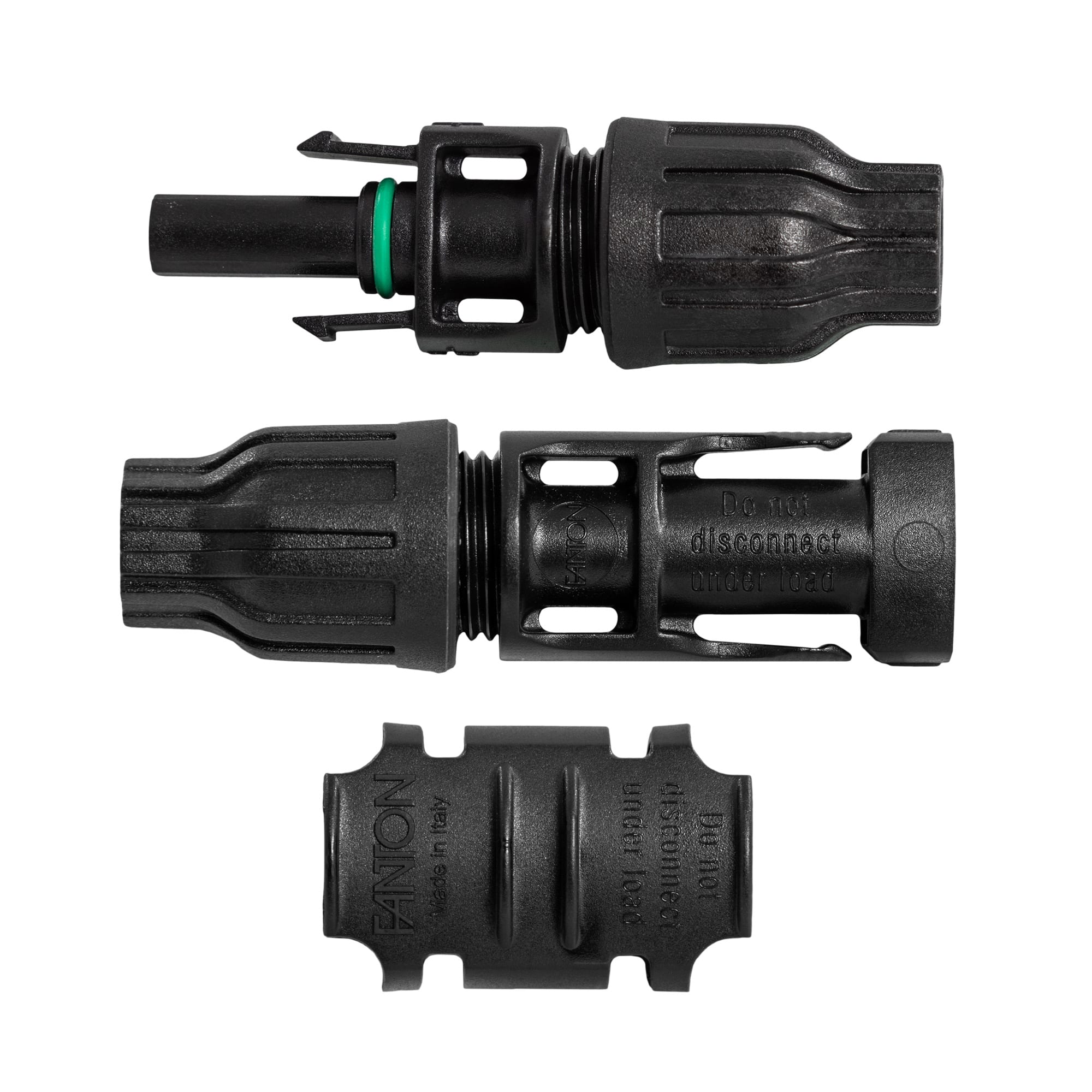 FANTON - Coppia connettori fotovoltaici FAST 1 maschio + 1 femmina FMC4 per cavo sez.46mm + SECURITY LOCK - conf.1 coppia