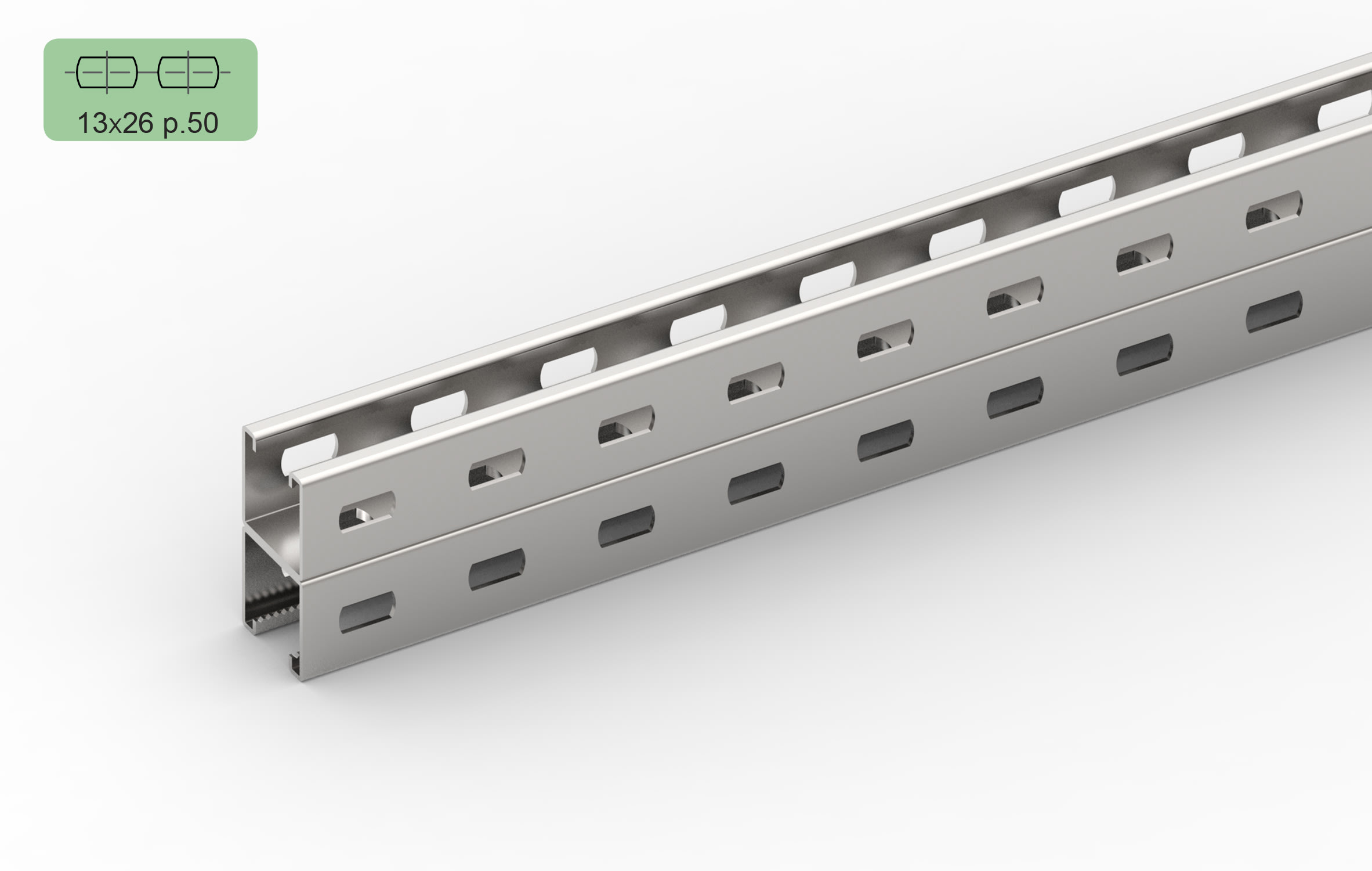 FEMI-CZ - PROFILATO 2X UR1  FORATO  40X80-2.0 3M I