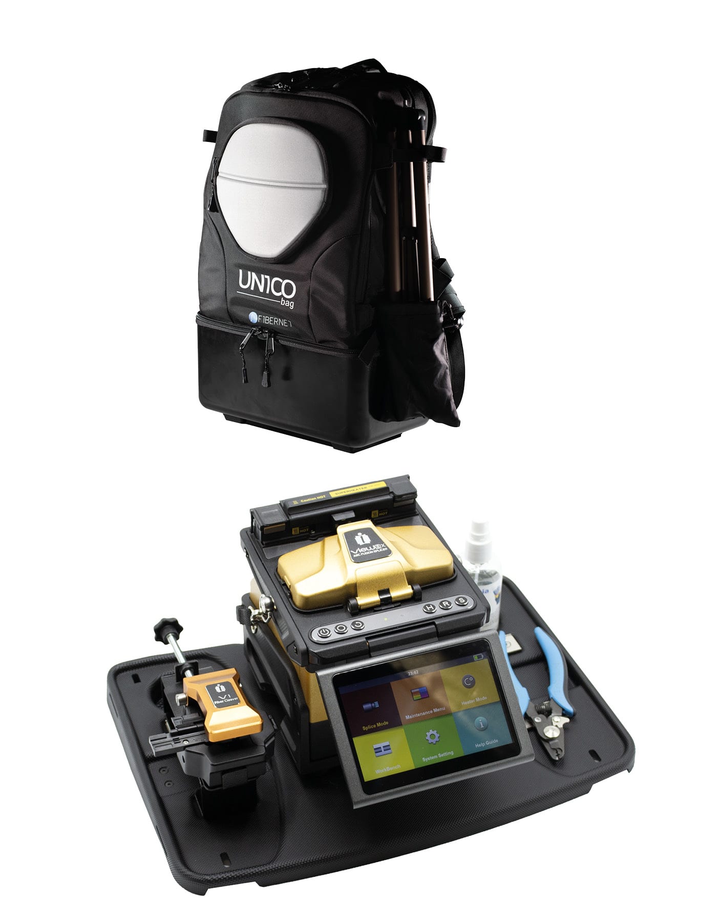 FIBERNET - GIUNTATRICEVIEW3X CON KITUN1CO BAGEMOBIL BAG COMPLETO V8X