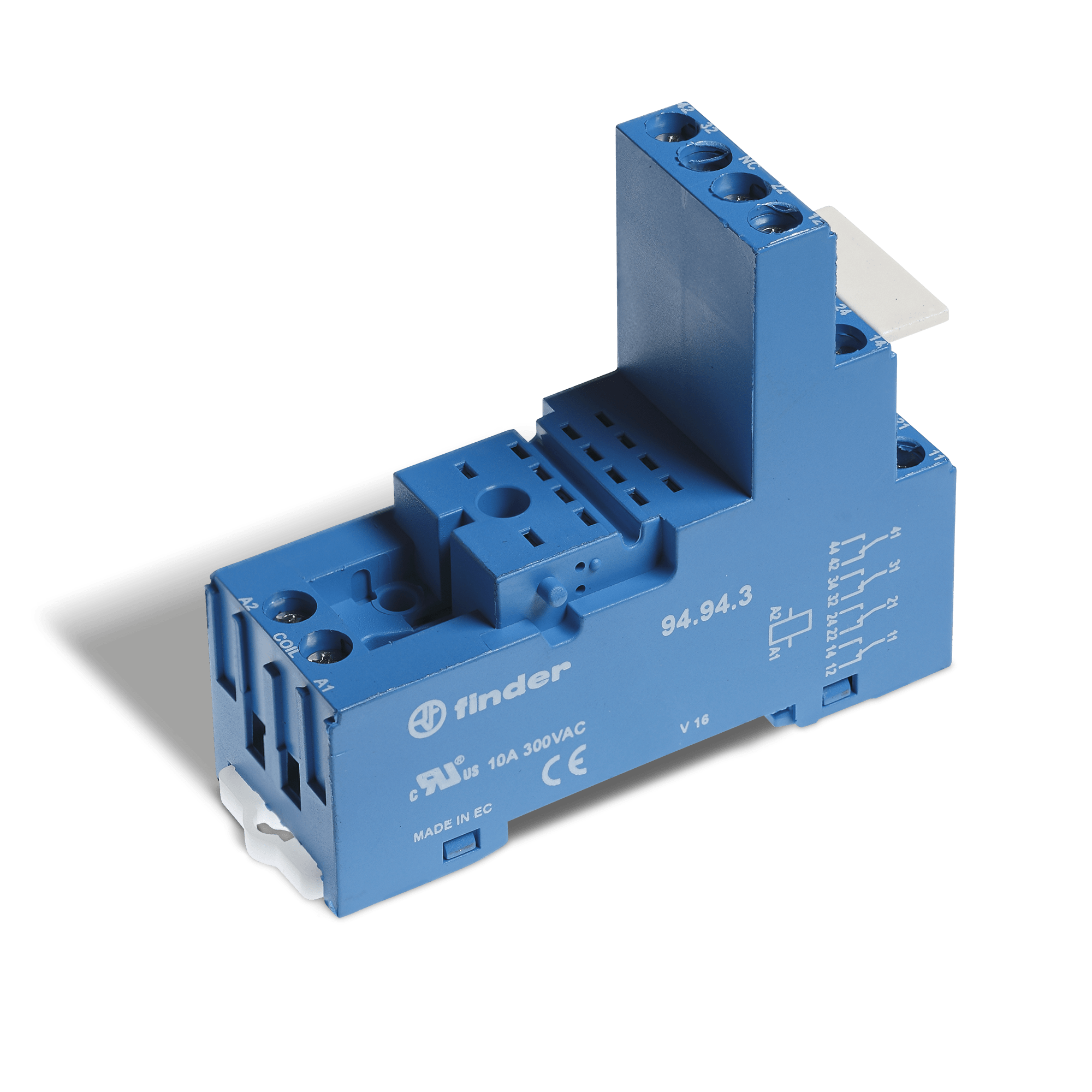 FINDER - ZOCCOLO CON MORSETTI BUSSOLA 4P S.55/85 94943SPA