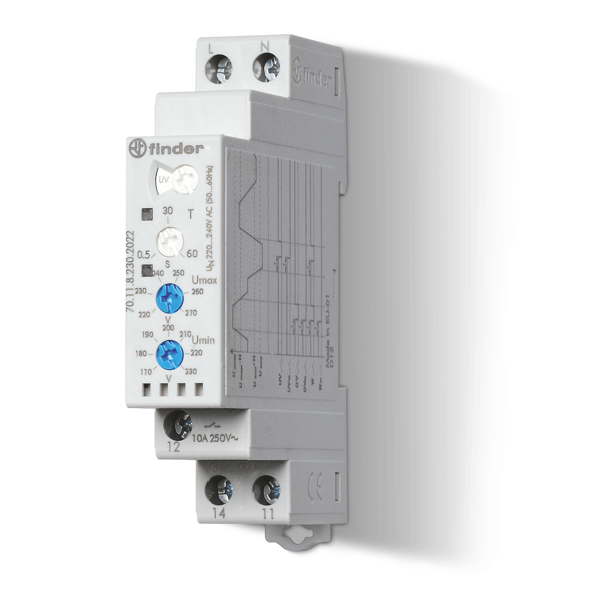 FINDER - CONTROLLO TENSIONE MONOFASE UMIN/UMAX 1C
