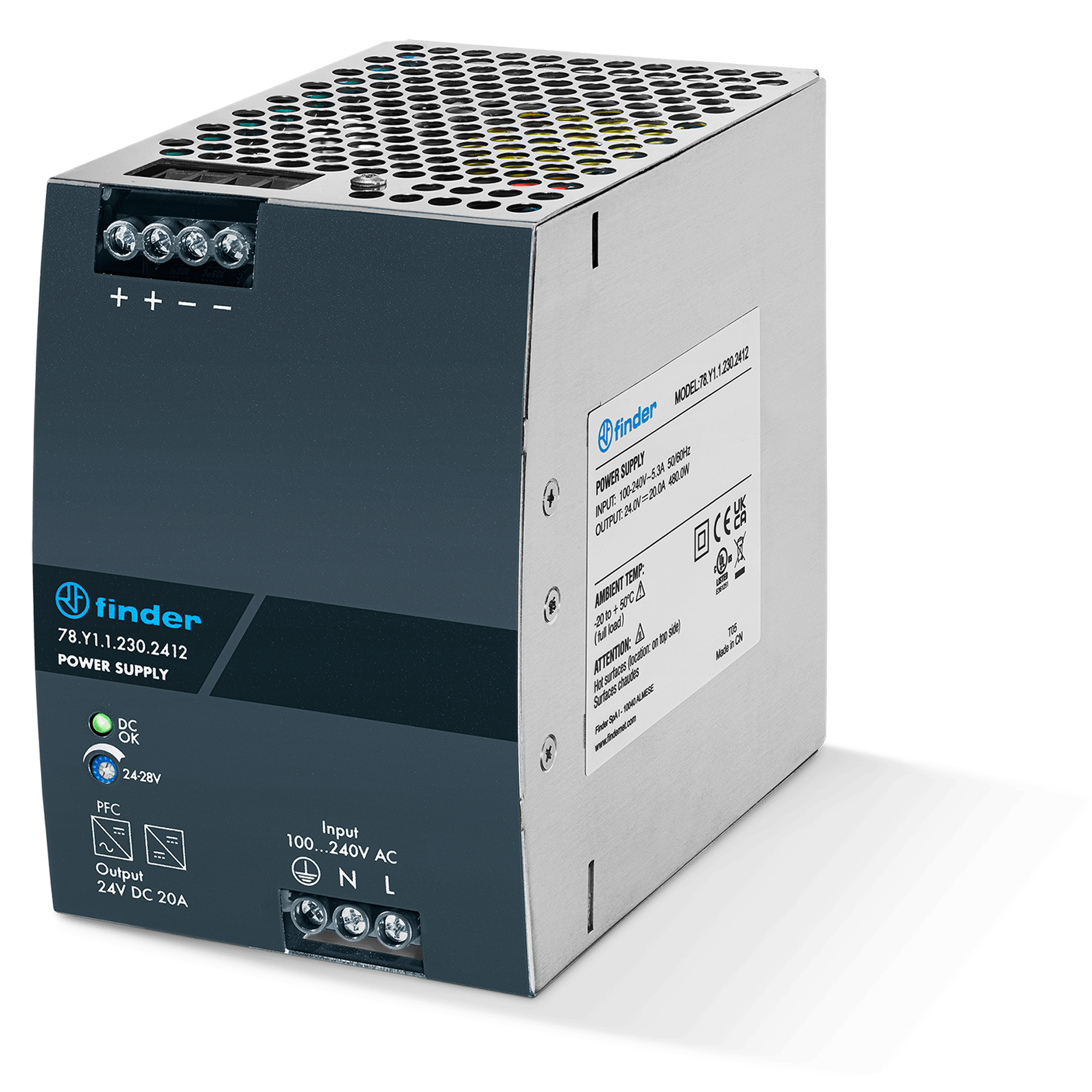 FINDER - ALIMENTATORE SWITCHING 20A 24VDC 480W