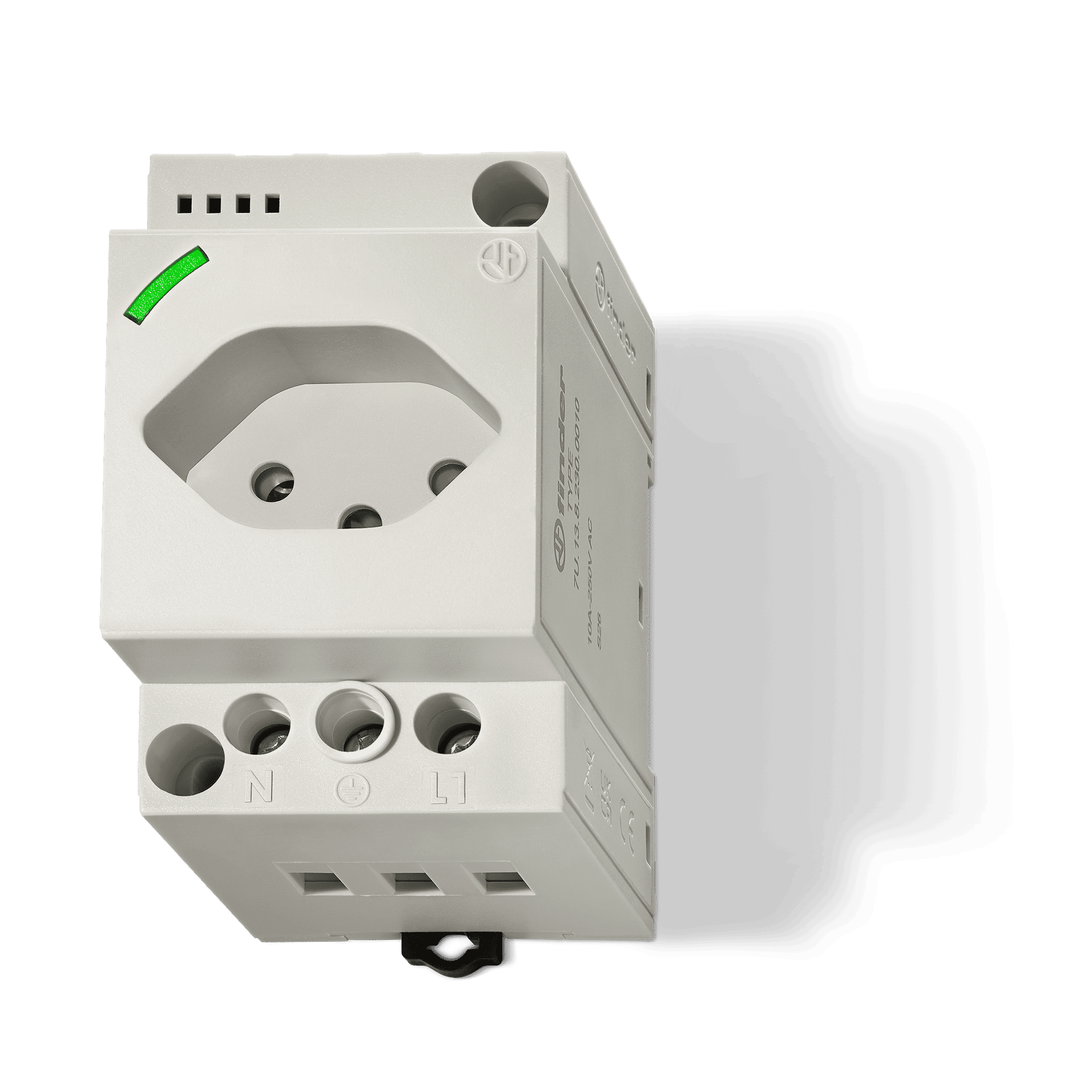 FINDER - PRESA DA QUADRO-CH GRIGIA CON LED 10A
