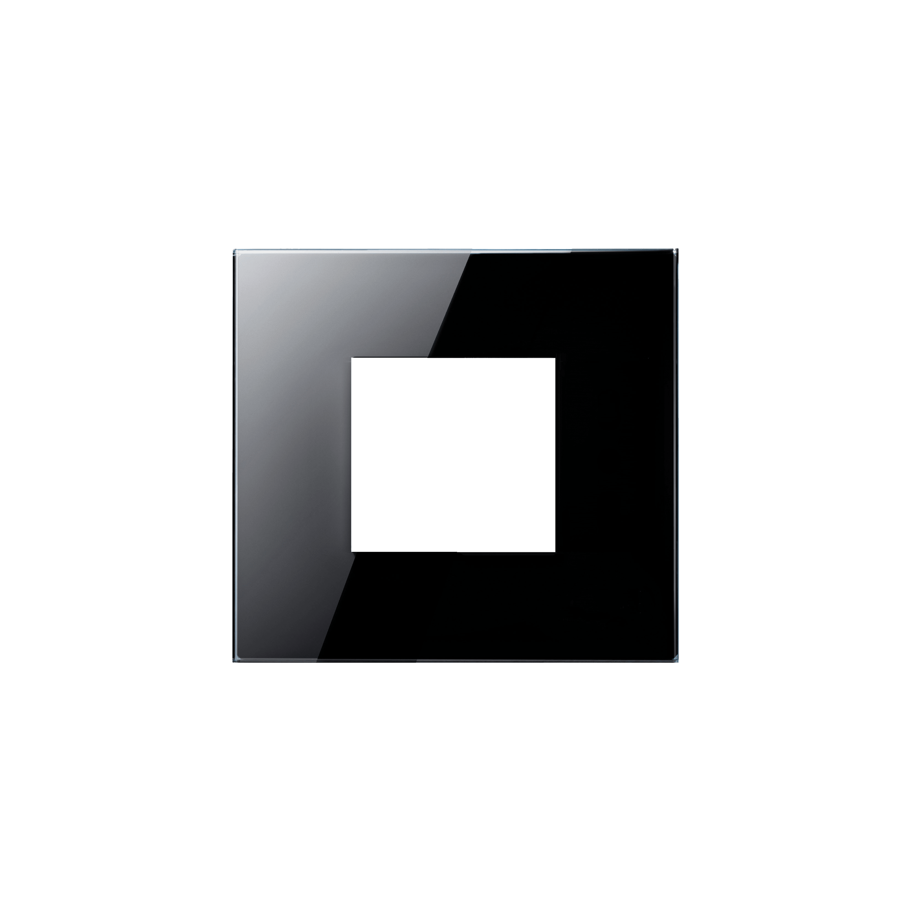 4BOX - Placca 2 Moduli Plana Arkè Eikon Libero Nero