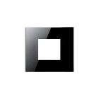 4BOX - Placca 2 Moduli Plana Arkè Eikon Libero Nero