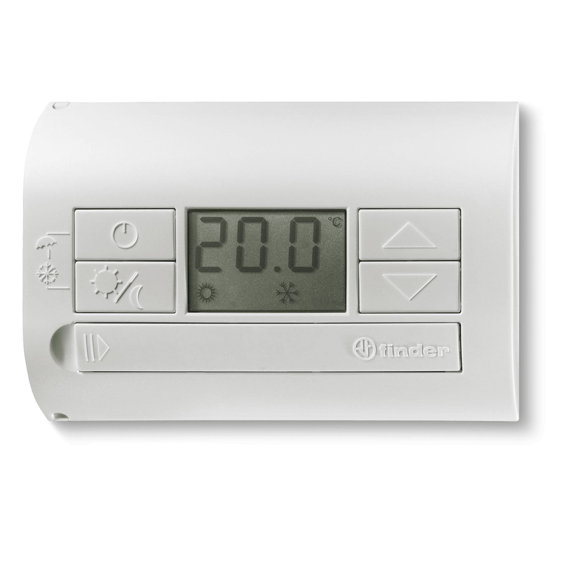 FINDER - TERMOSTATO DIGIT NERO PARETE 1CO 5A BATT
