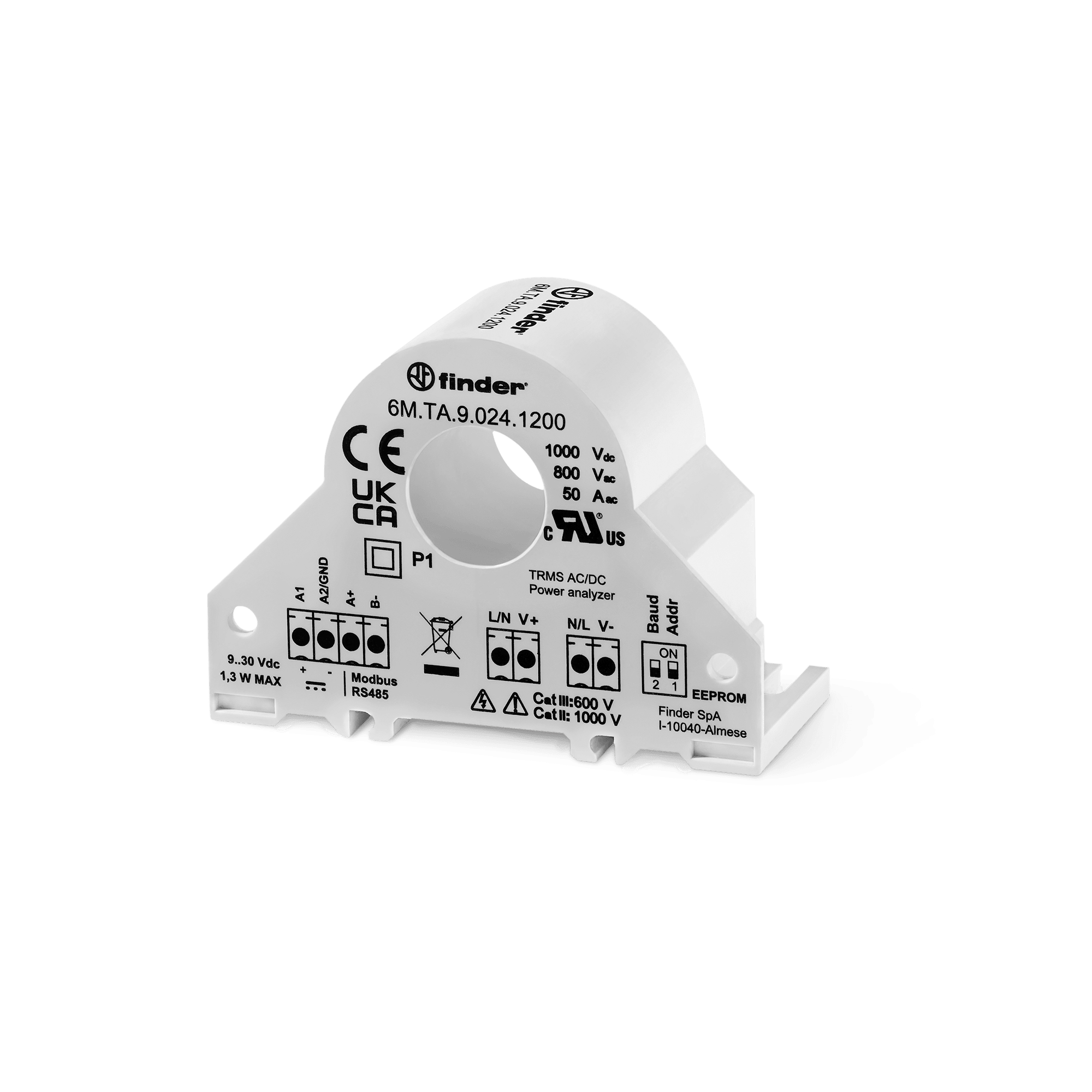 FINDER - ANALIZZATORE DI RETE MONOFASE 50A 6MTA90241200