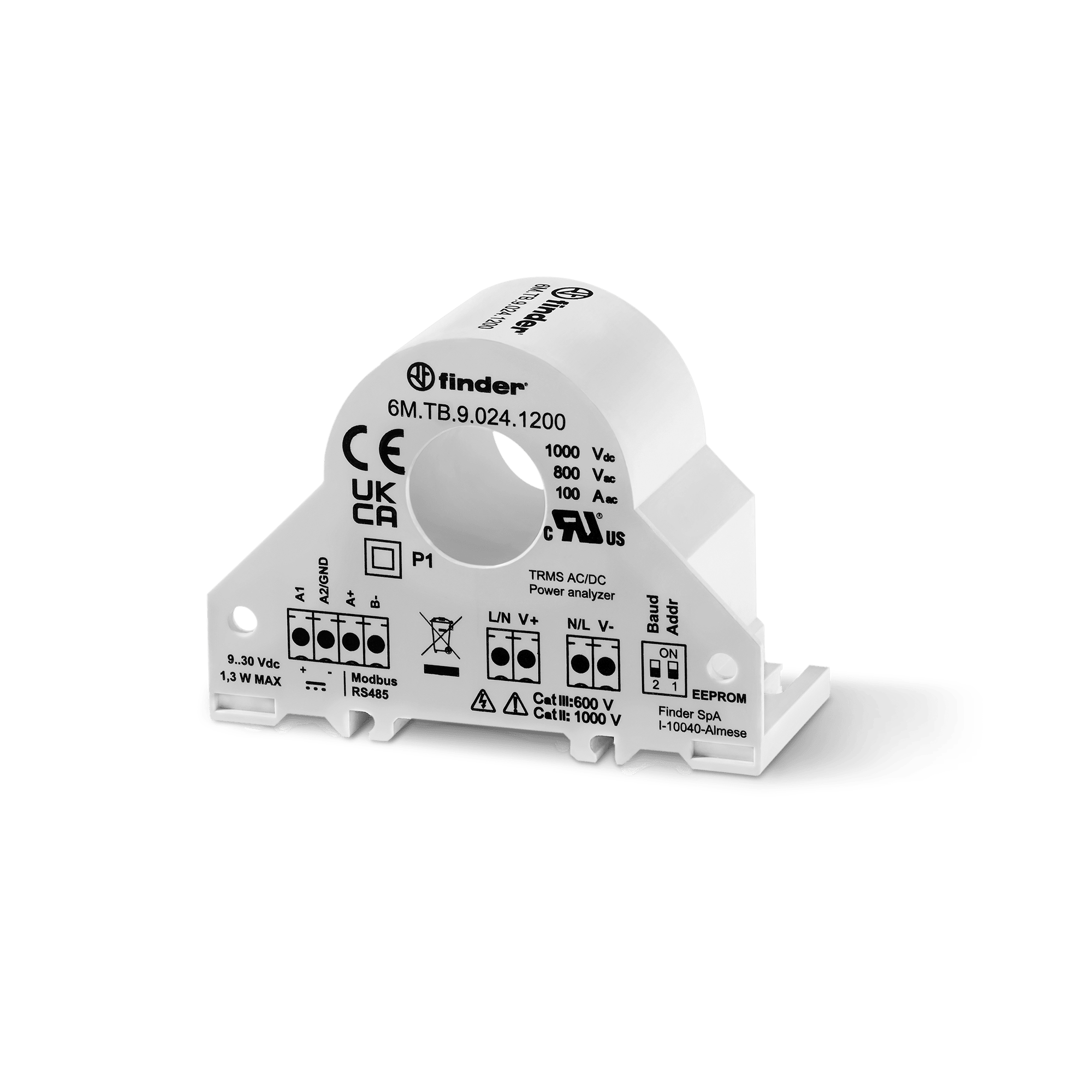 FINDER - ANALIZZATORE DI RETE MONOFASE 100A 6MTB90241200