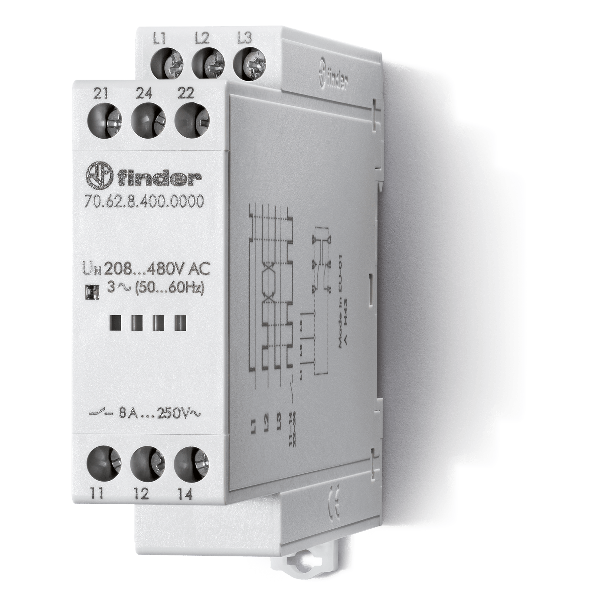 FINDER - CONTROLLO TENSIONE TRIFASE 22.5MM 2CO 706284000000T