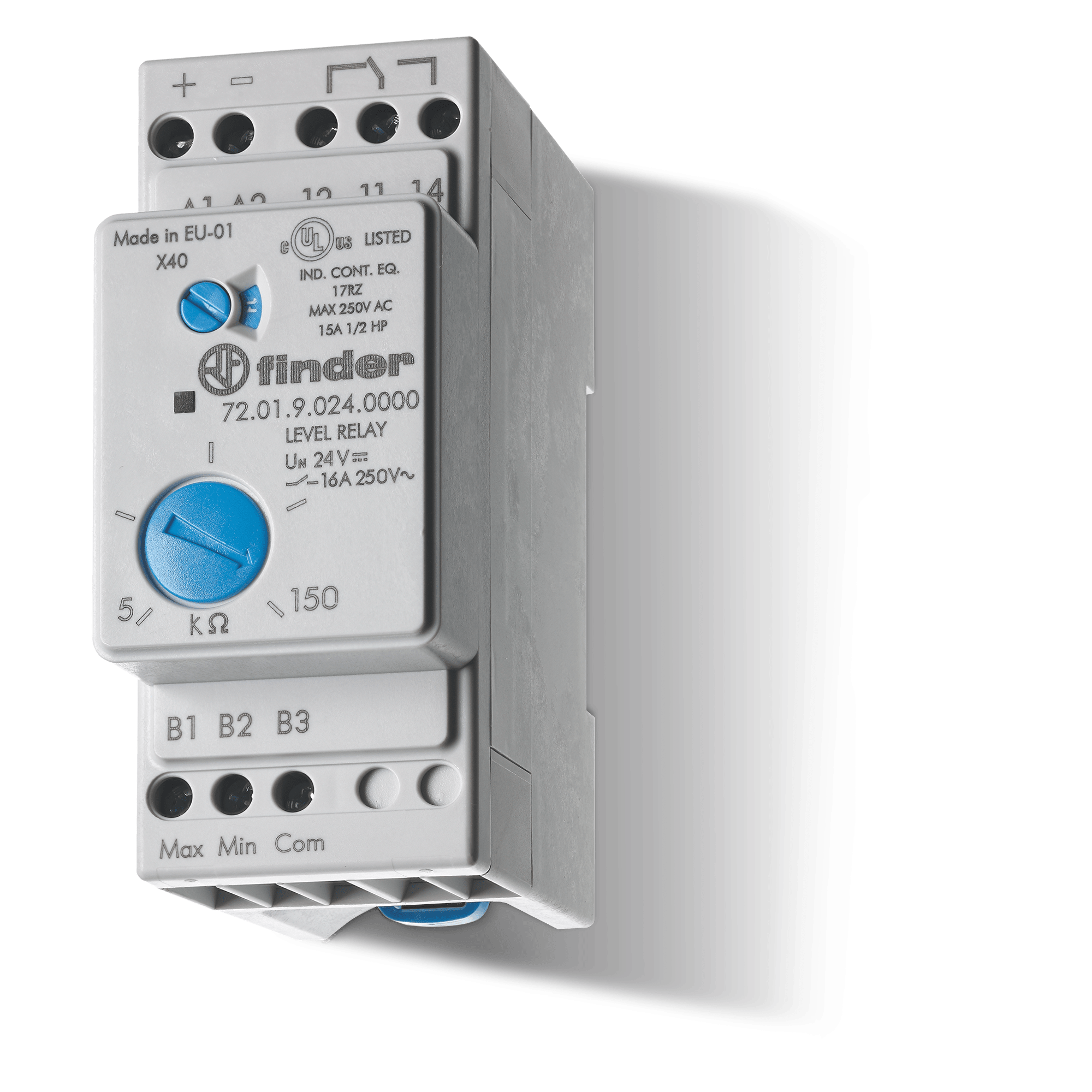 FINDER - CONTROLLO LIVELLO LIQUIDI 5...450KOHM 1C 720182405002