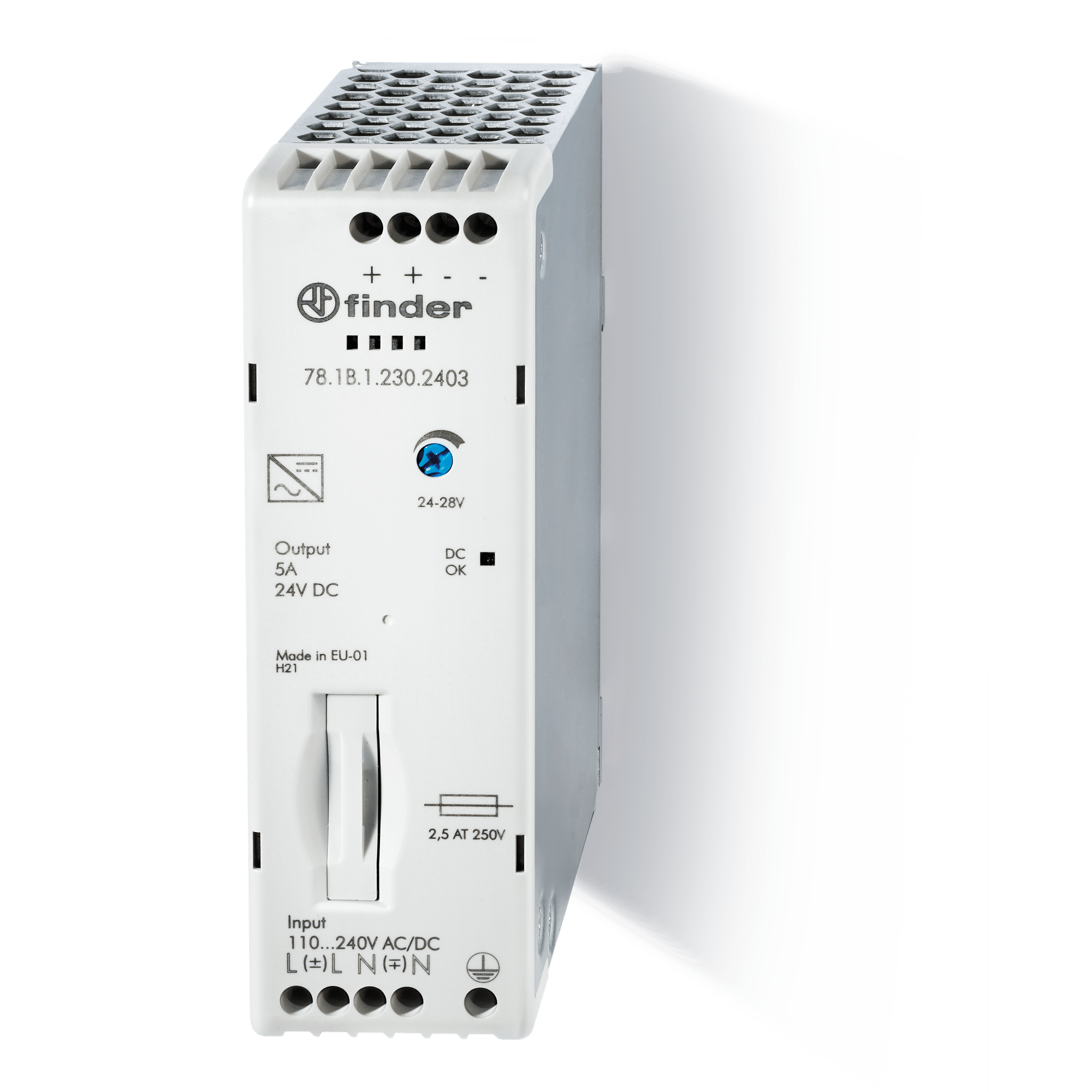 FINDER - ALIM. SWITC. 120W 24VDC (5A) COMPATTO 781B12302403