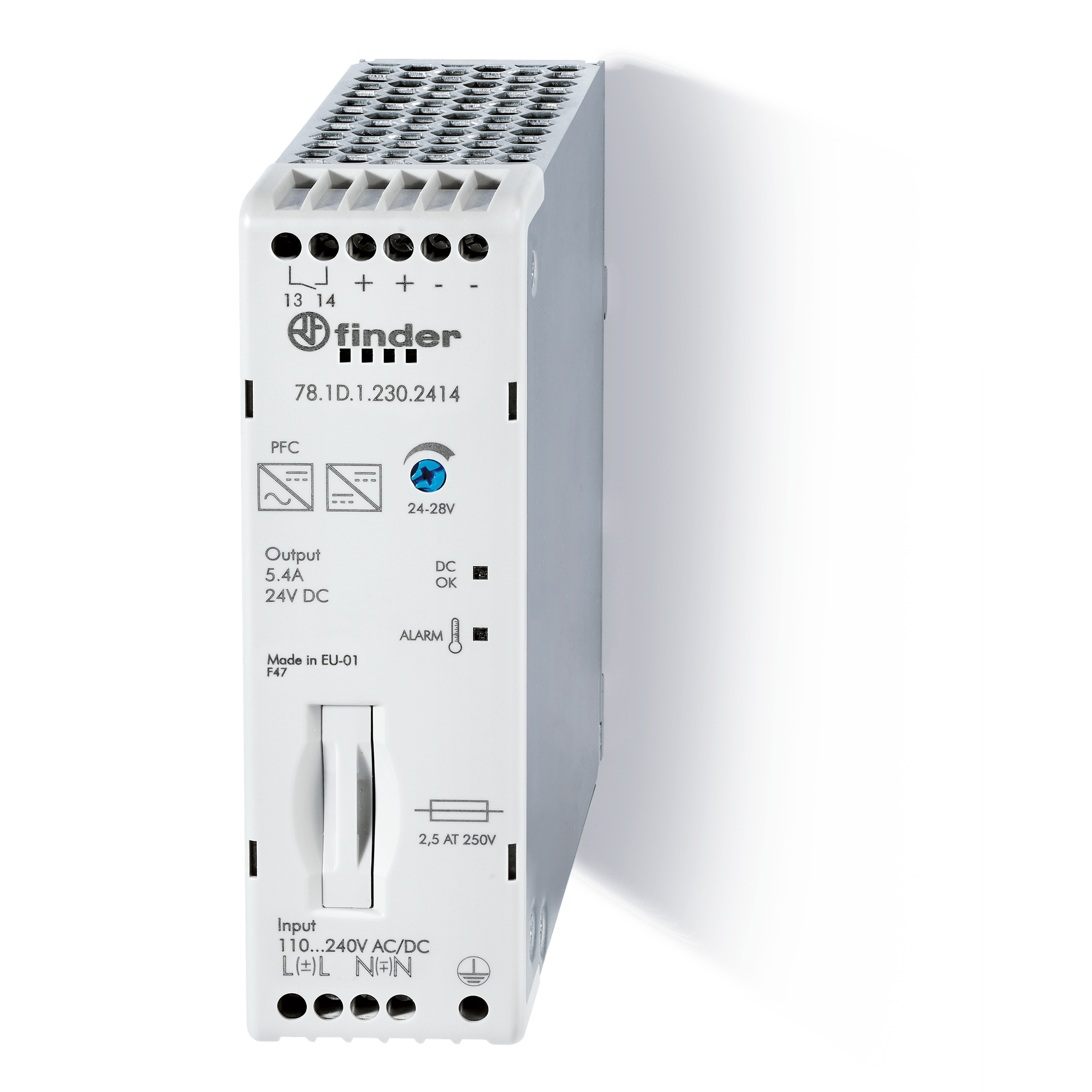 FINDER - ALIM.SWITC.130W 24VDC (5,4A) CONT.PRE-AL 781D12302415