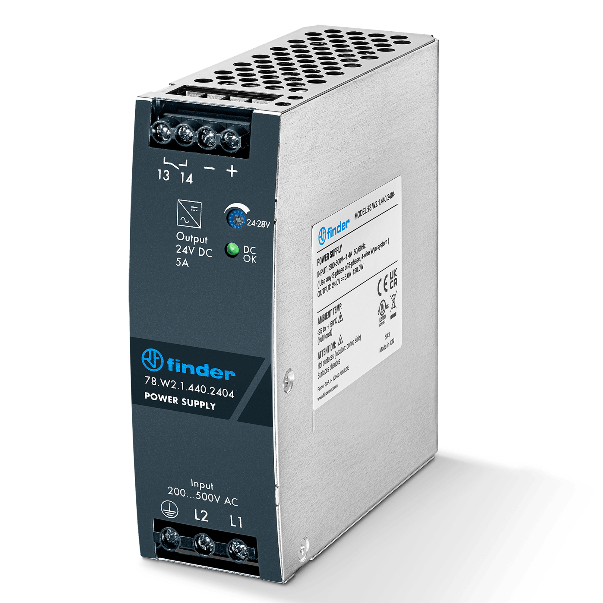 FINDER - ALIMENTATORE SWITCHING 5A 24VDC 120W 78W214402404