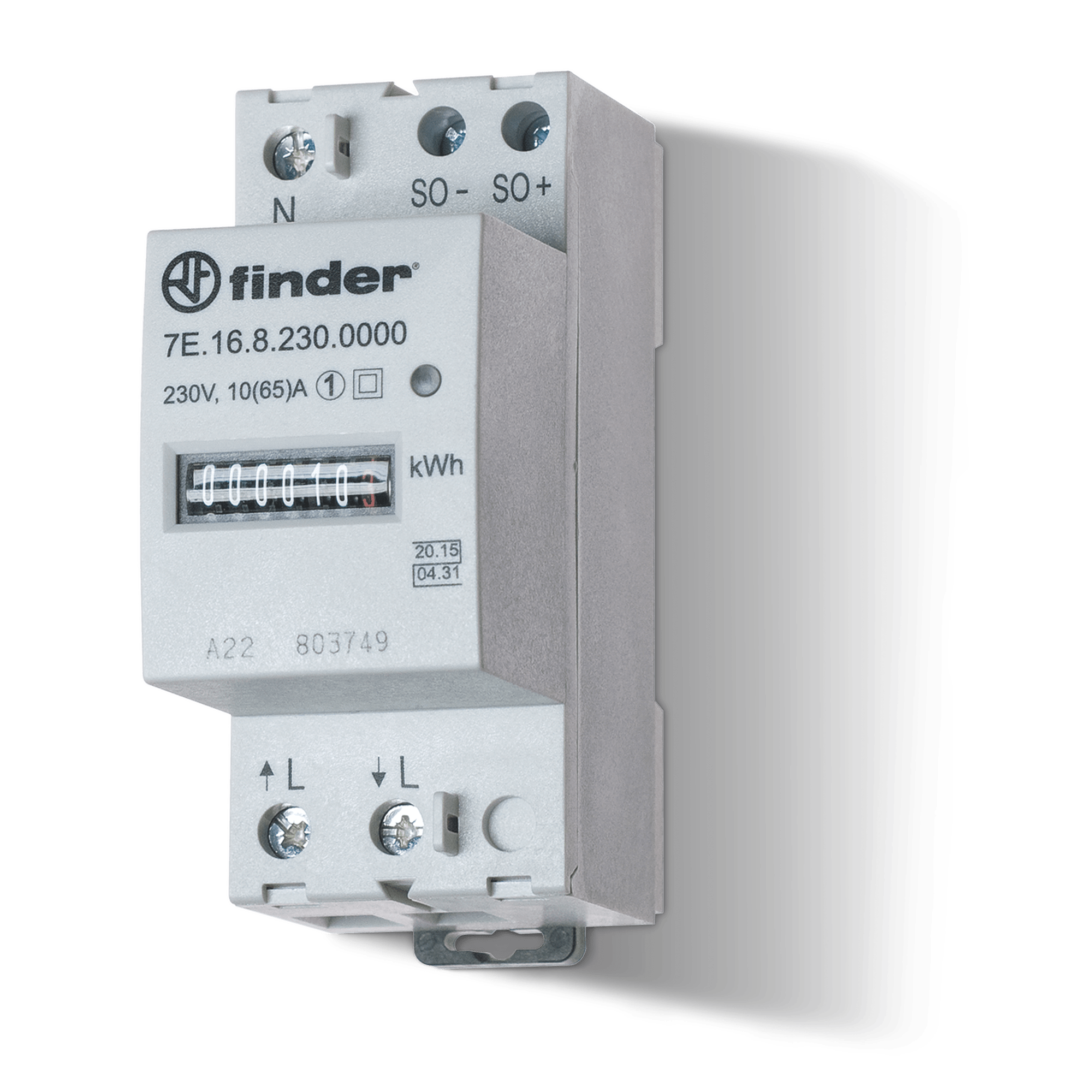 FINDER - CONTATORE ENERGIA MECC. MONOFASE 65A 35M 7E1682300010
