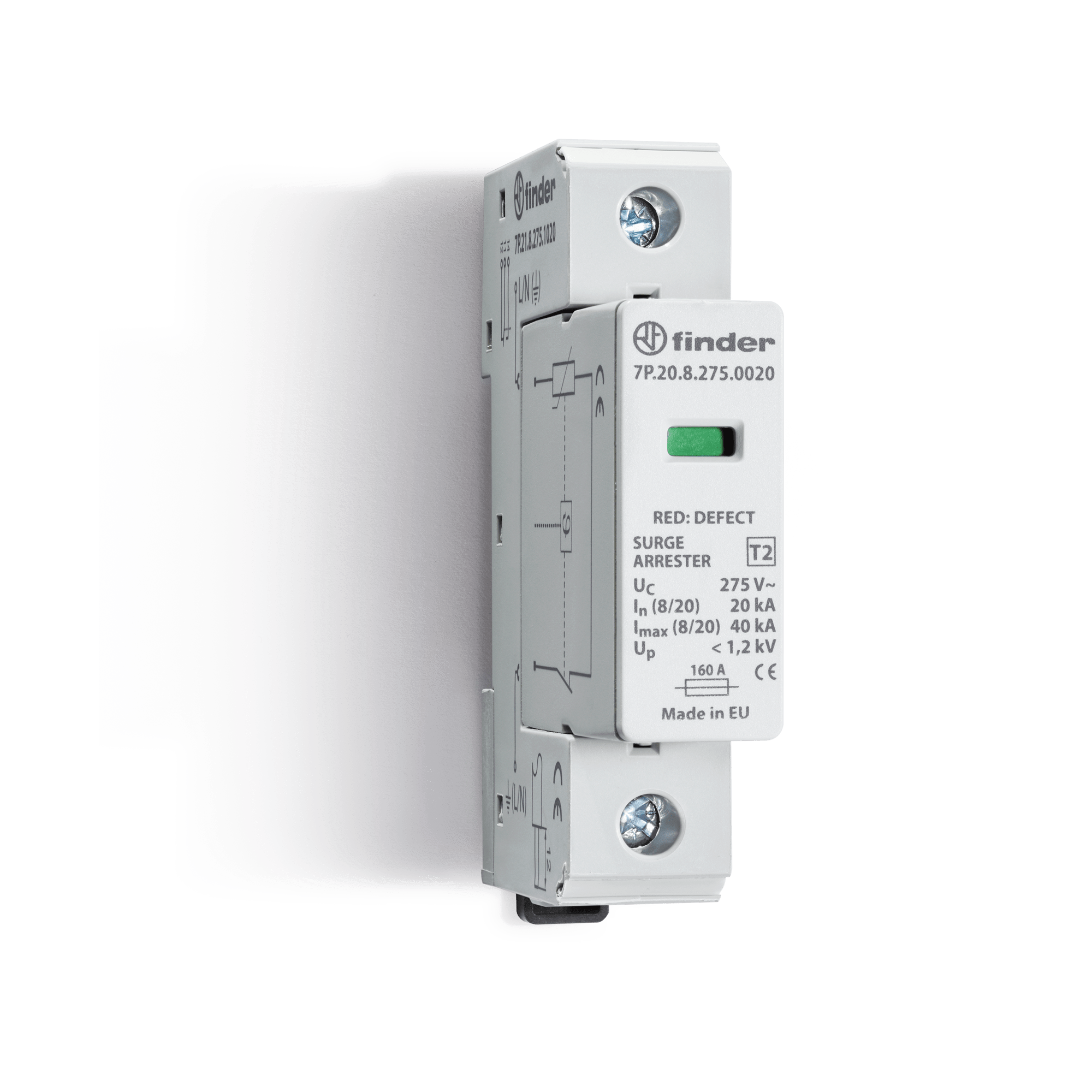 FINDER - SPD CLASSE2 UNIPOL 1P 275VAC 20KA NO REM 7P2180750015