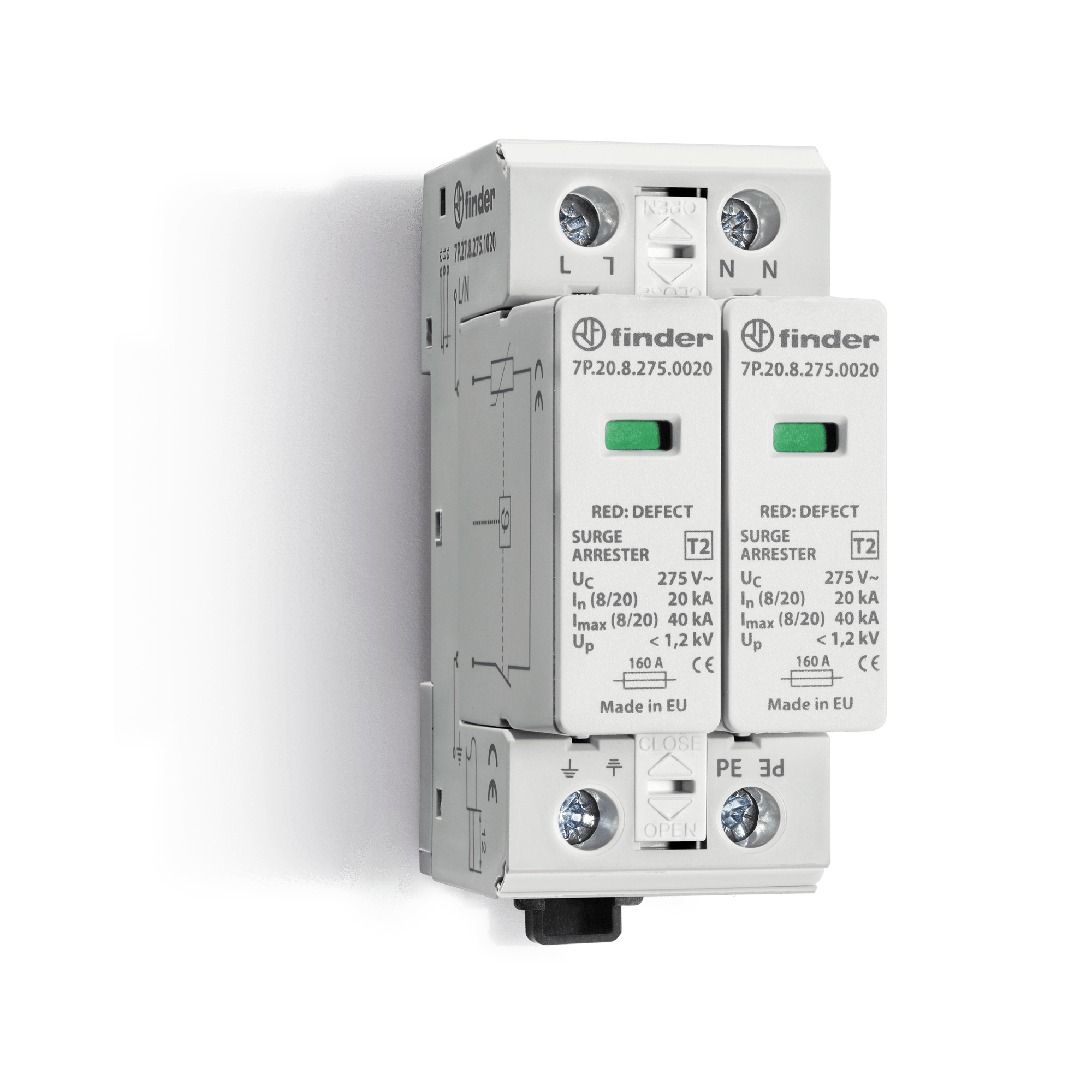 FINDER - SPD CLASSE2 MONOF 2P 150VAC 2+0 15KA NOR 7P2781500015