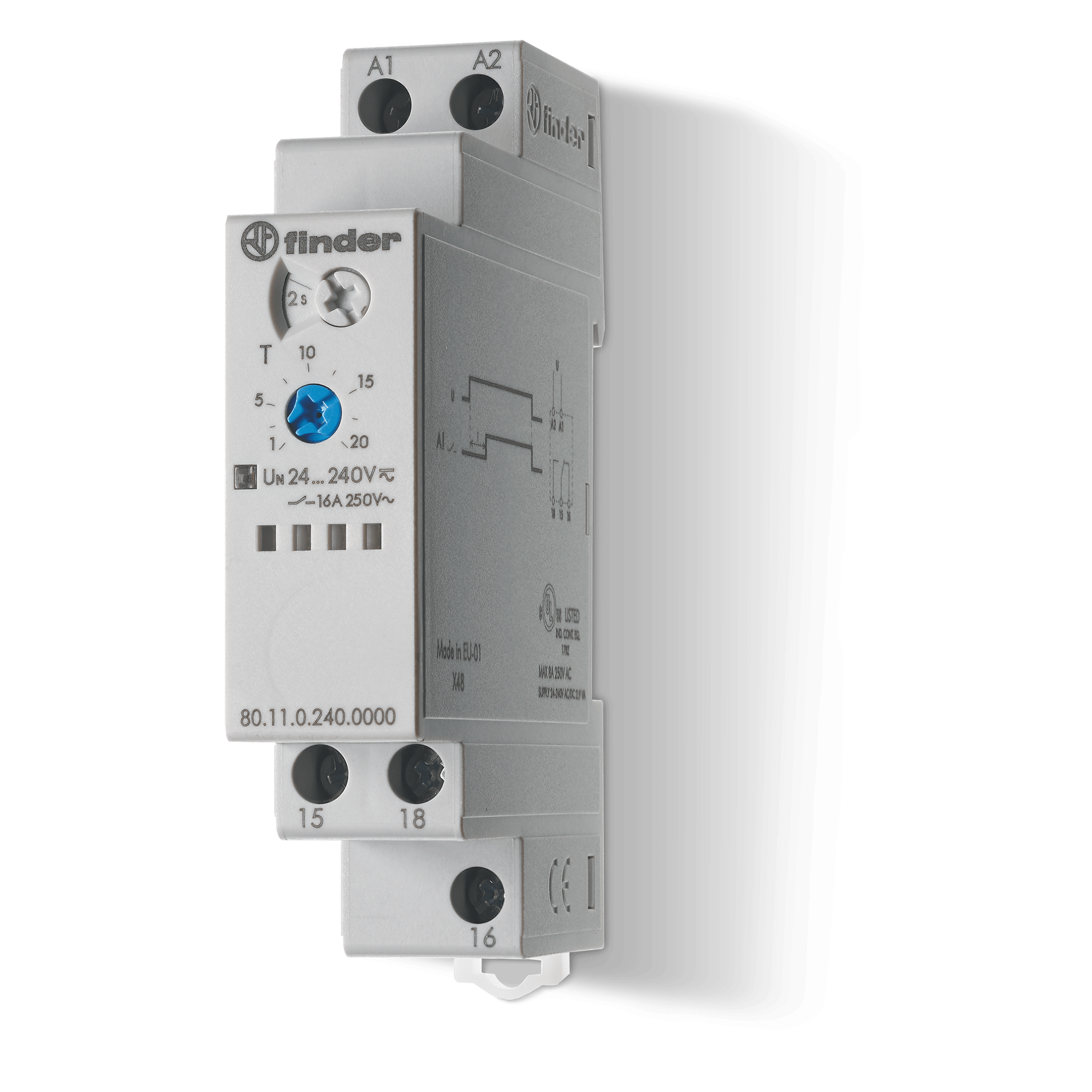 FINDER - TEMPORIZZATORE RITARDO ECCITAZ. 24/240V 801102400000T
