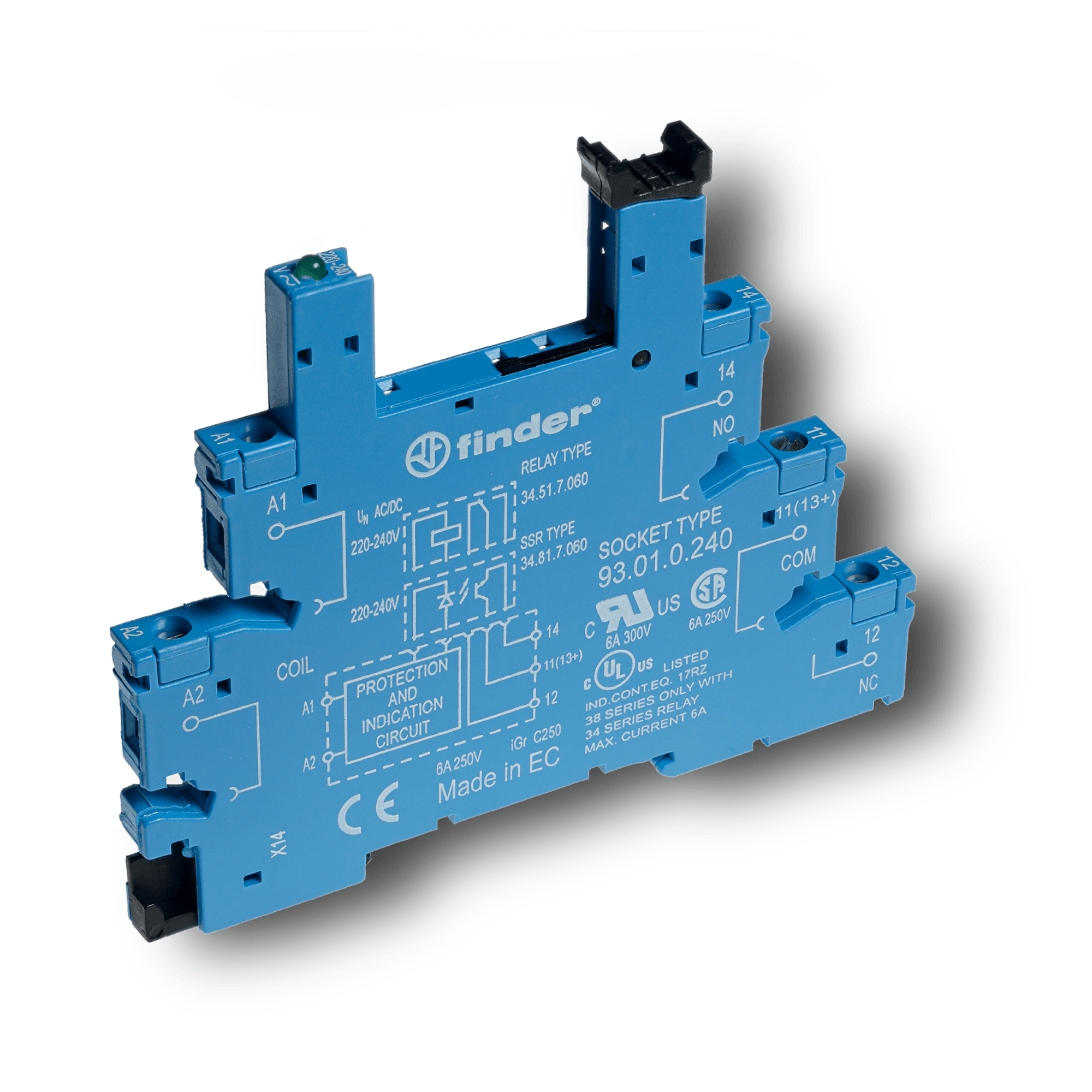 FINDER - ZOCCOLO CON MORSETTI A BUSSOLA 1P S.34 93018240
