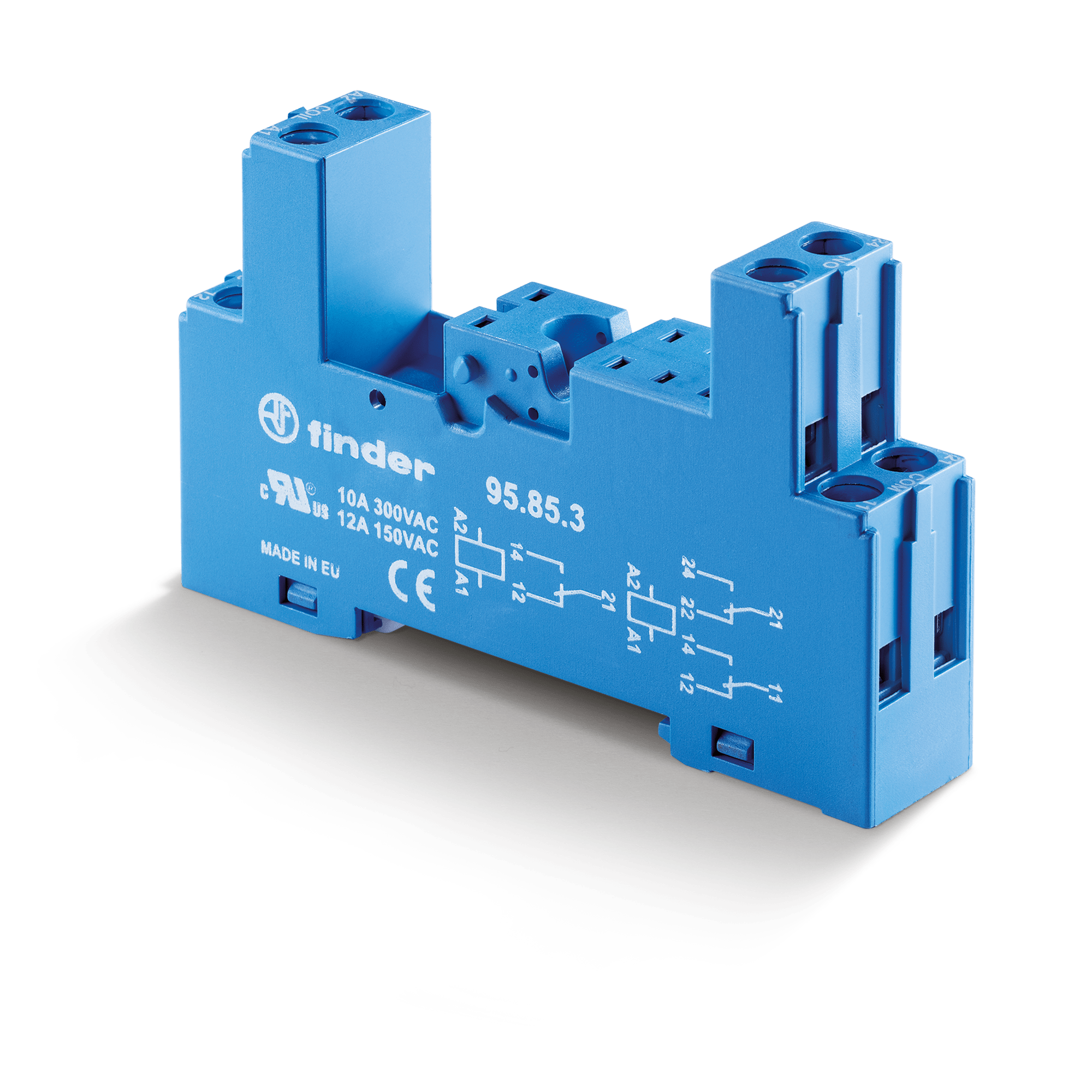 FINDER - ZOCCOLO CON MORSETTI BUSSOLA 2P NERO S.4 958530SPA