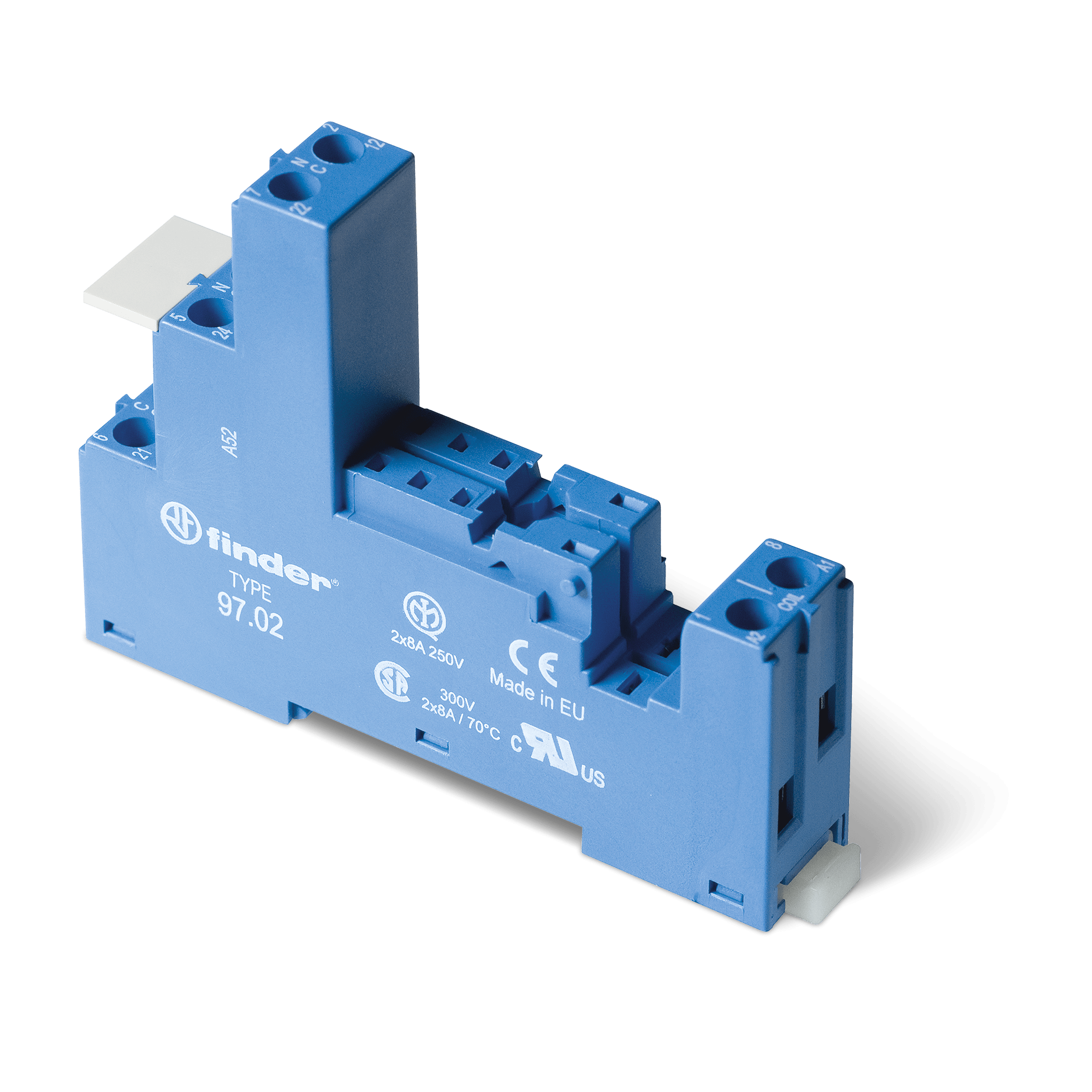 FINDER - ZOCCOLO CON MORSETTI A BUSSOLA 2P NERO S 97020SPA